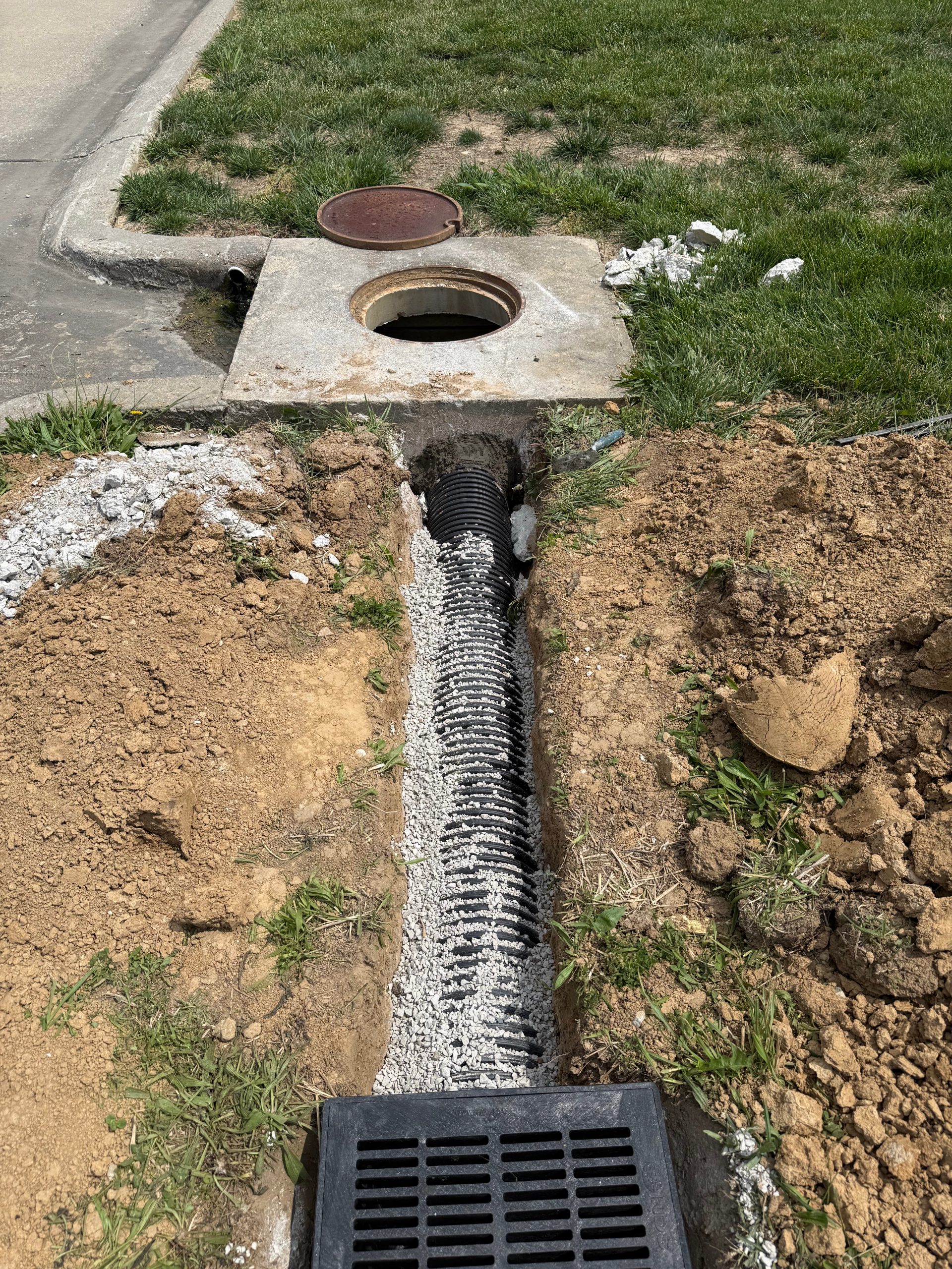 Catch Basin tied into storm drain. Wyndrose Estates in the city of Belleville, Illinois